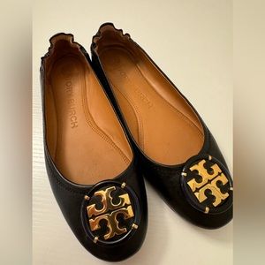 Tory Burch Enamel Logo Leather Ballet